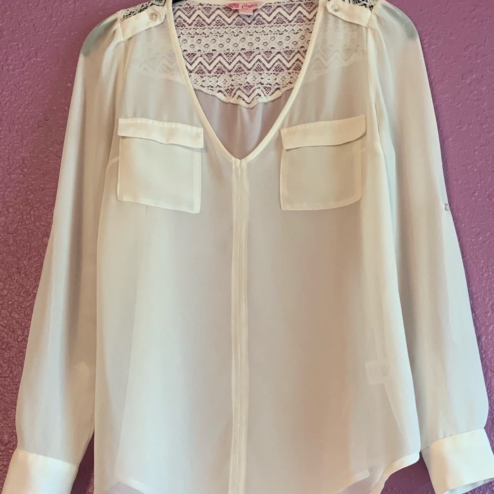 Creme everyday work blouse